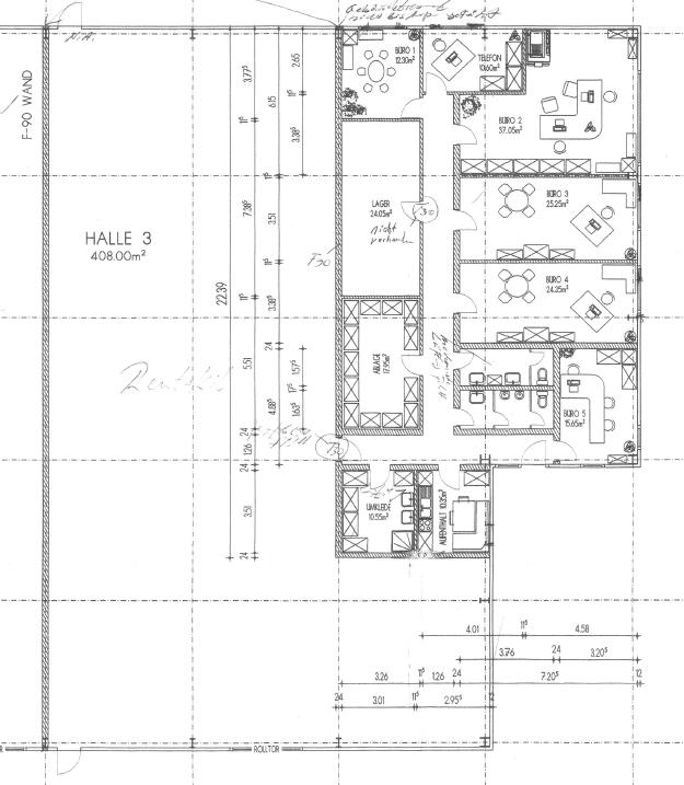 Grundriss Halle / Lager / Produktion Schwabach