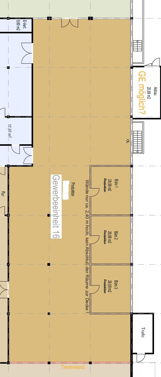 Grundriss Halle / Lager / Produktion N�rnberg