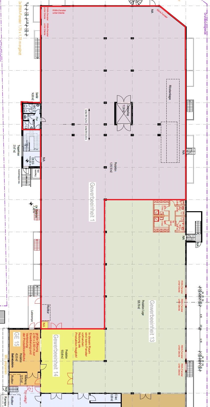 Grundriss Halle / Lager / Produktion N�rnberg