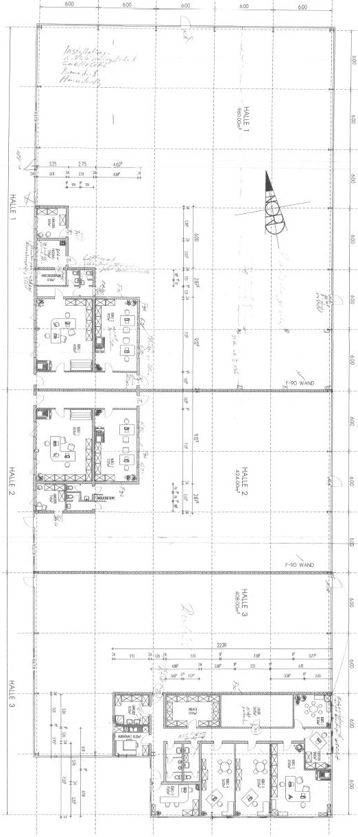 Grundriss Halle / Lager / Produktion Schwabach