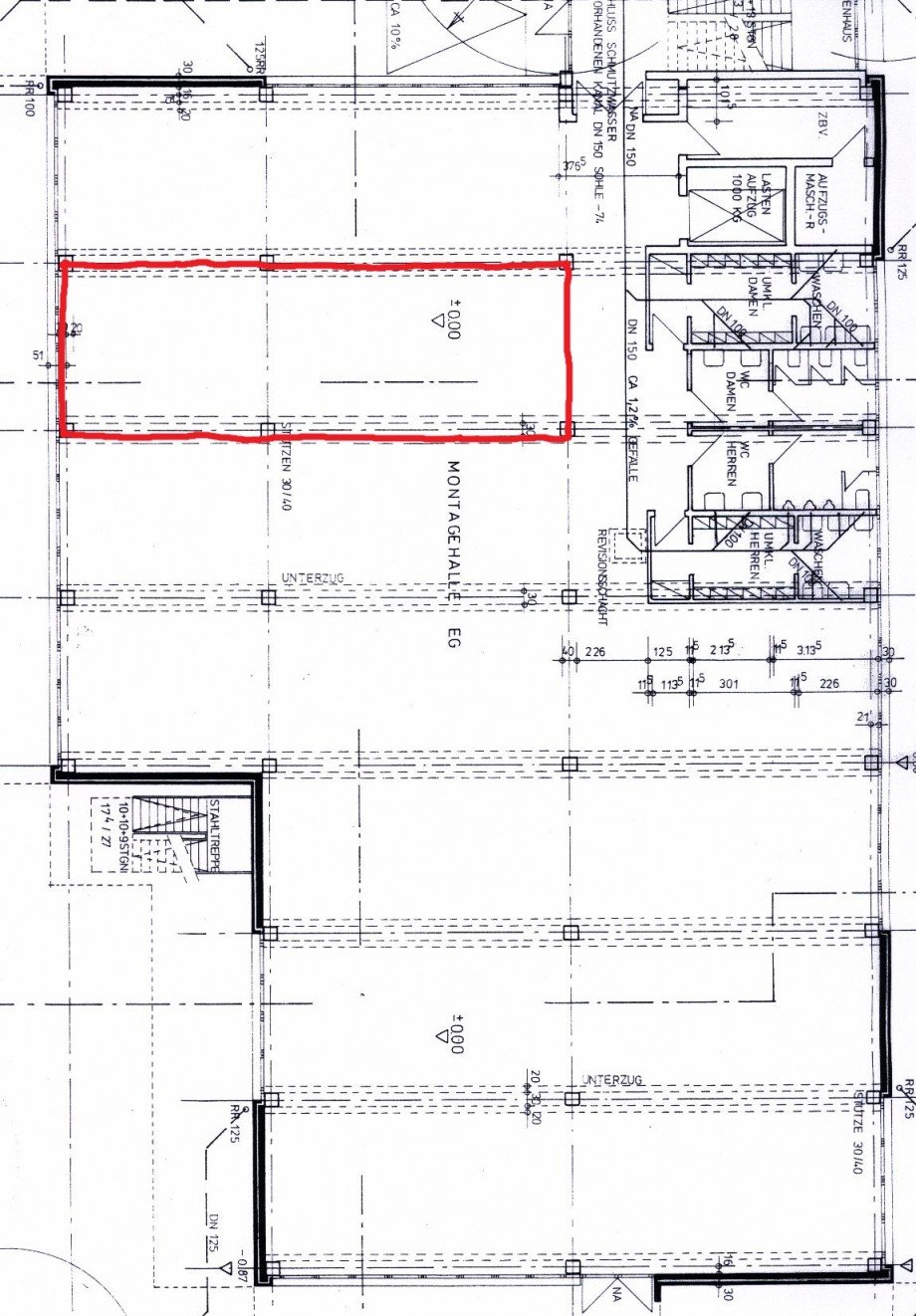 Grundriss Halle / Lager / Produktion Schwabach